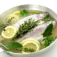 deep poached fish